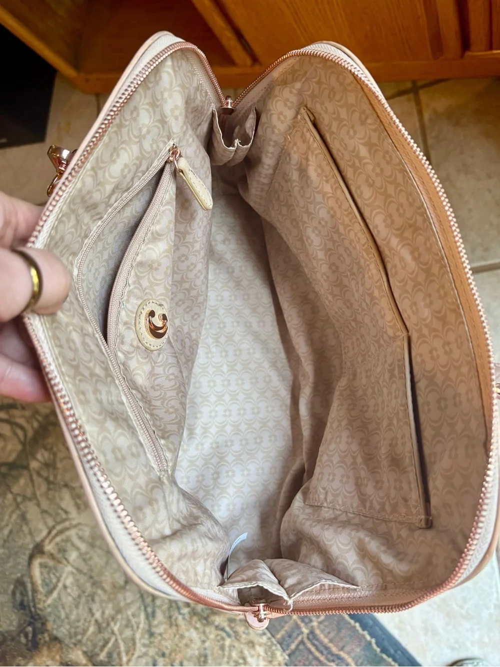 Charming Charlie Studded Blush Women's Satchel Tote Bag NWOT